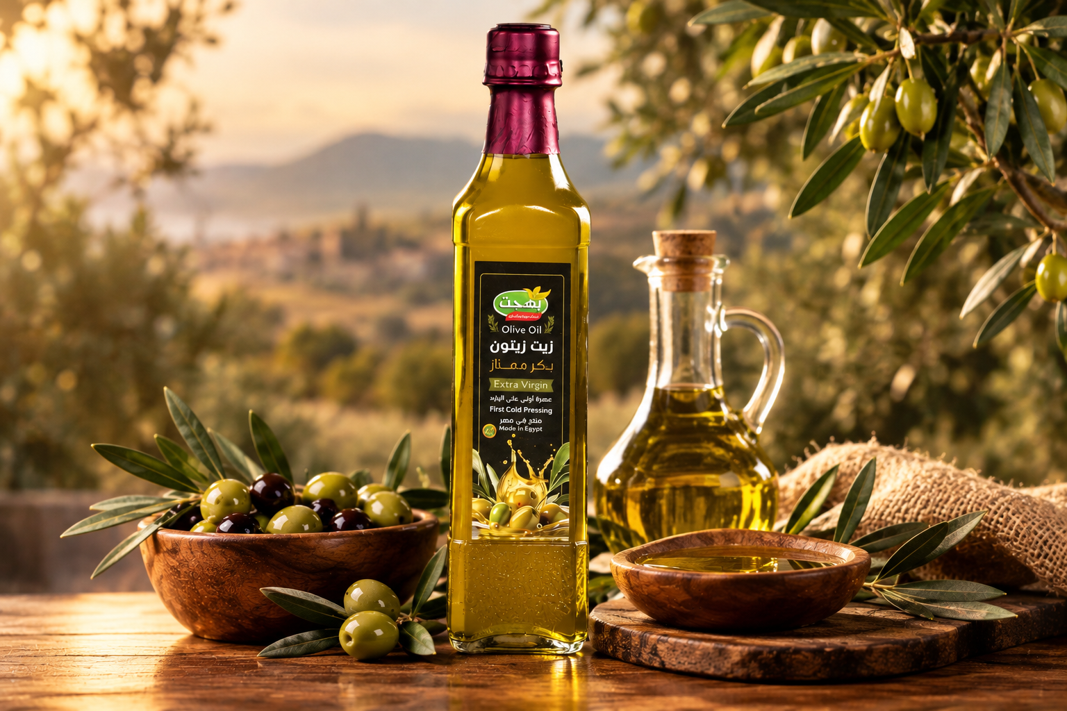 Huile d’olive vierge extra dans un cadre rural à Wadi El Natrun